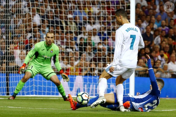 Cristiano Ronaldo lors du match Real Madrid - Espanyol Barcelone à Madrid. Le 1er octobre 2017.