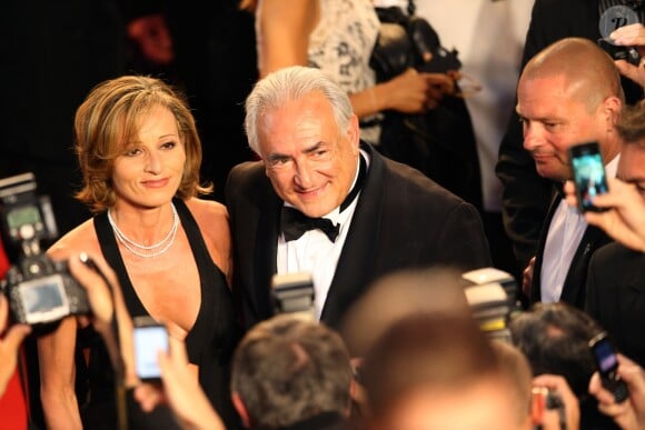 Dominique Strauss Kahn et sa compagne Myriam L'Aouffir sur le tapis rouge lors du 66e Festival du film de Cannes, le 25 mai 2013.