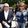 Dominique Strauss Kahn et sa compagne Myriam L'Aouffir aux Internationaux de France de tennis de Roland Garros le 30 mai 2015.