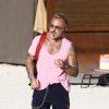 Gianluca Vacchi profite d'un après-midi ensoleillé sur la plage de Miami. Le 15 octobre 2017.