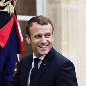 Emmanuel Macron reçoit le premier ministre d'Irlande, Léo Varadkar, au palais de l'Elysée à Paris le 24 octobre 2017. © Stéphane Lemouton/BestImage