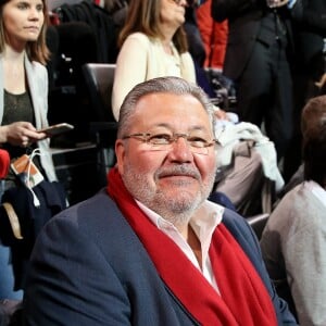 Coach vocal d'E. Macron, Jean-Philippe Lafont - La famille, les amis et soutiens d'Emmanuel Macron dans les tribunes lors du grand meeting d'Emmanuel Macron, candidat d'En Marche! à l'élection présidentielle 2017, à l'AccorHotels Arena à Paris, France, le lundi 17 avril 2017. © Dominique Jacovides-Sébastien Valiela/Bestimage