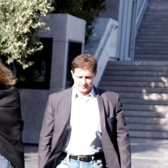Nicolas Sarkozy, sa femme Carla Bruni et leur fille Giulia arrivent au musée de l'Acropole à Athènes. Le 24 octobre 2017  Nicolas Sarkozy and wife Carla Bruni get a warm welcome as they visit the Akropolis Museum with their daughter Giulia during their visit to Greece.24/10/2017 - Athènes