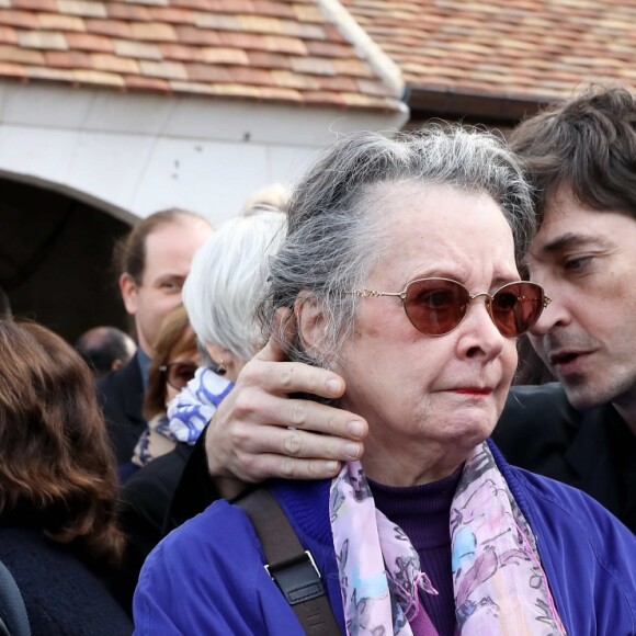 Dominique Lavanant - Obsèques de Danielle Darrieux en l'église Saint-Jean Baptiste de Bois-le-Roi (Eure) le 25 octobre 2017.