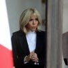 Brigitte Macron (Trogneux ) accueille Nadia Al Chami, la femme de Michel Aoun, au palais de l'Elysée à Paris le 25 septembre 2017. © Dominique Jacovides / Bestimage