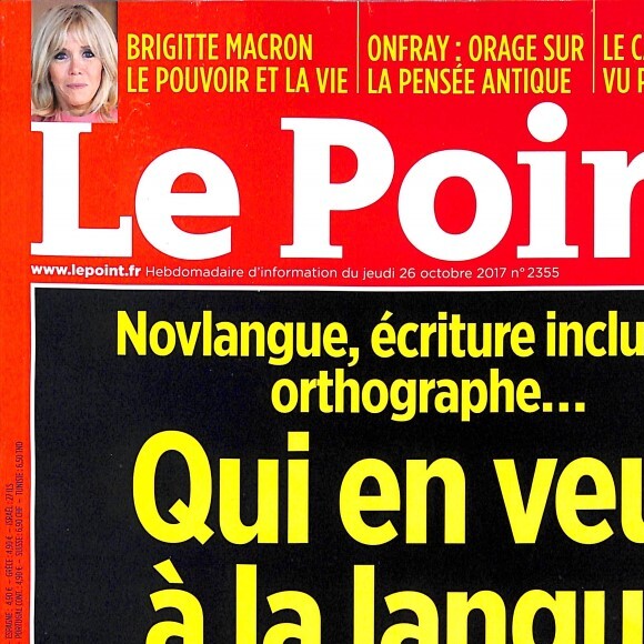 Couverture du magazine "Le Point", numéro 2355 du octobre 2017.