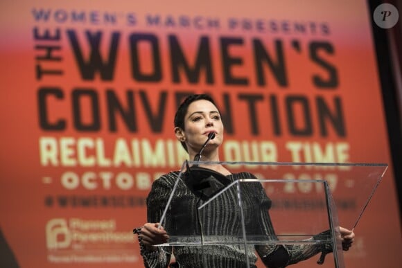Rose McGowan lors de la Women's Convention au Cobo Center à Detroit, le 27 octobre 2017