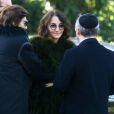Exclusif - Ruth Elkrief, Nathalie Rykiel, Haïm Korsia (grand-rabbin de France) - Obsèques de Clara Halter au cimetière de Bagneux, le 31 octobre 2017.