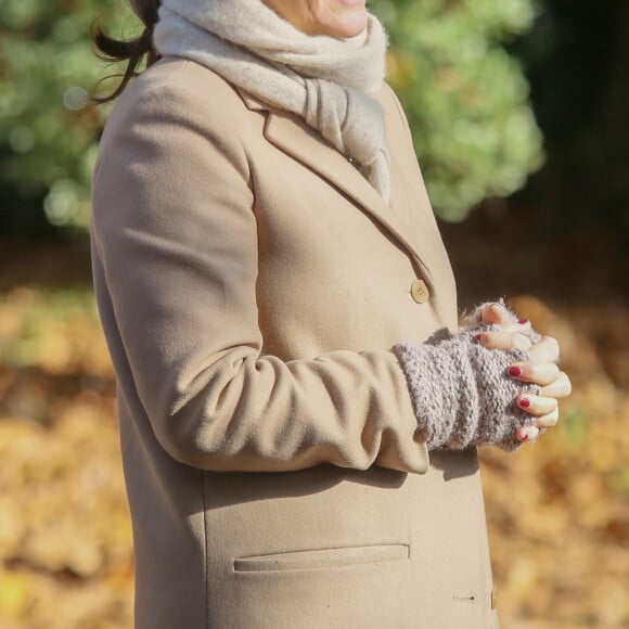 Exclusif - Daniela Lumbroso - Obsèques de Clara Halter au cimetière de Bagneux, le 31 octobre 2017.