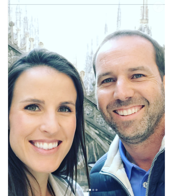 Sergio Garcia et sa femme Angela Akins à Milan mi-octobre 2017 (photo Instagram). Quelques jours plus tôt, le couple révélait attendre son premier enfant, une petite fille, pour mars 2018.