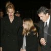 Mélanie Griffith, sa fille Stella, Antonio Banderas et sa mère Ana aux funérailles du père de l'acteur à Malaga en février 2008.