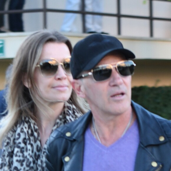 Antonio Banderas et sa compagne Nicole Kimpel - La famille et les amis d'A. Banderas arrivent au funérarium de Malaga suite au décès de sa mère Ana Banderas Galledo, le 4 novembre 2017.