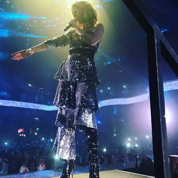 Céline Dion à la boite de nuit Omnia, à Las Vegas, le 7 novembre 2017