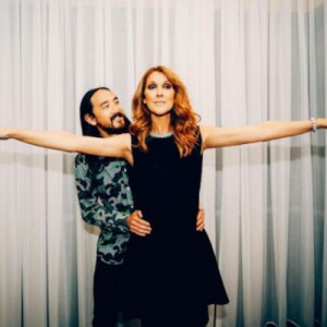 Céline Dion et le DJ Steve Aoki, à Las Vegas, en novembre 2015