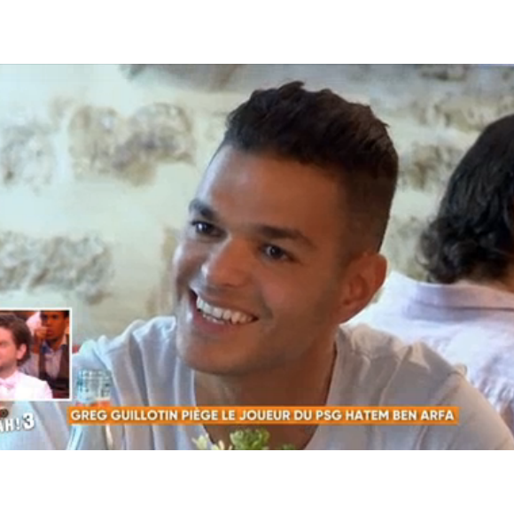 Le footballeur Hatem Ben Arfa piégé dans "La Grande Rassrah 3" sur C8 le 8 novembre 2017.