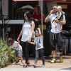 Exclusif - Megan Fox et son mari Brian Austin Green sont allés déjeuner au restaurant mexicain "Los Arroyos Montecito" avec leurs enfants Noah Shannon, Bodhi Ransom et Journey River, le 9 juillet 2017. Santa Barbara, le 9 juillet 2017.