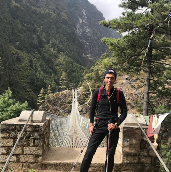 Valery Rozov au Népal fin octobre 2017, photo Instagram. Le Russe, adepte du base jump, a trouvé la mort le 11 novembre 2017 à 52 ans dans l'Himalaya.