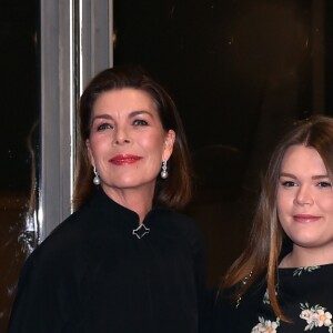 Le prince Albert II de Monaco, la princesse Caroline de Hanovre, Camille Gottlieb, la princesse Stéphanie de Monaco le 11 novembre 2017 en principaité lors de la soirée hommage à la princesse Grace de Monaco avec la projection d'un de ses films, "The Country Girl" (Une fille de la province), sorti en 1954 et pour lequel Grace Kelly reçu l'Oscar de la meilleure actrice au théâtre Princesse Grace à Monaco le 11 novembre 2017. © Bruno Bebert / Bestimage