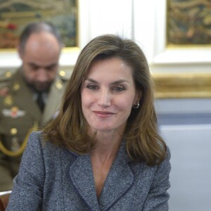 La reine Letizia d'Espagne lors de la remise des Prix Reine Letizia du handicap 2016 et 2017 le 21 novembre 2017 au palais du Pardo à Madrid.