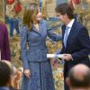 La reine Letizia d'Espagne lors de la remise des Prix Reine Letizia du handicap 2016 et 2017 le 21 novembre 2017 au palais du Pardo à Madrid.