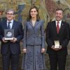 La reine Letizia d'Espagne lors de la remise des Prix Reine Letizia du handicap 2016 et 2017 le 21 novembre 2017 au palais du Pardo à Madrid.