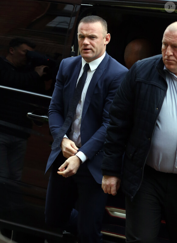 Wayne Rooney arrive au Palais de justice de Stockport. Il comparait pour conduite en état d'ébriété. Stockport, le 18 septembre 2017.