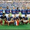 Frank Leboeuf et l'équipe de France en finale de la Coupe du Monde de football. Saint-Denis, juillet 1998.