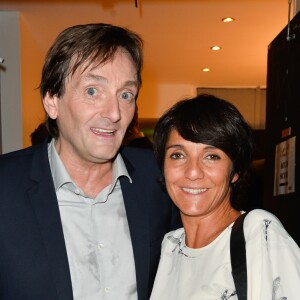 Exclusif - Pierre Palmade et Florence Foresti lors de l'enregistrement de l'émission "On se refait Palmade" au Théâtre de Paris, diffusée le 16 juin 2017 sur France 3.