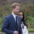Le prince Harry et Meghan Markle à Kensington palace après l'annonce de leurs fiançailles le 27 novembre 2017.