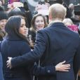 Meghan Markle avec le prince Harry à Nottingham le 1er décembre 2017, leur première mission royale ensemble après l'annonce de leurs fiançailles.