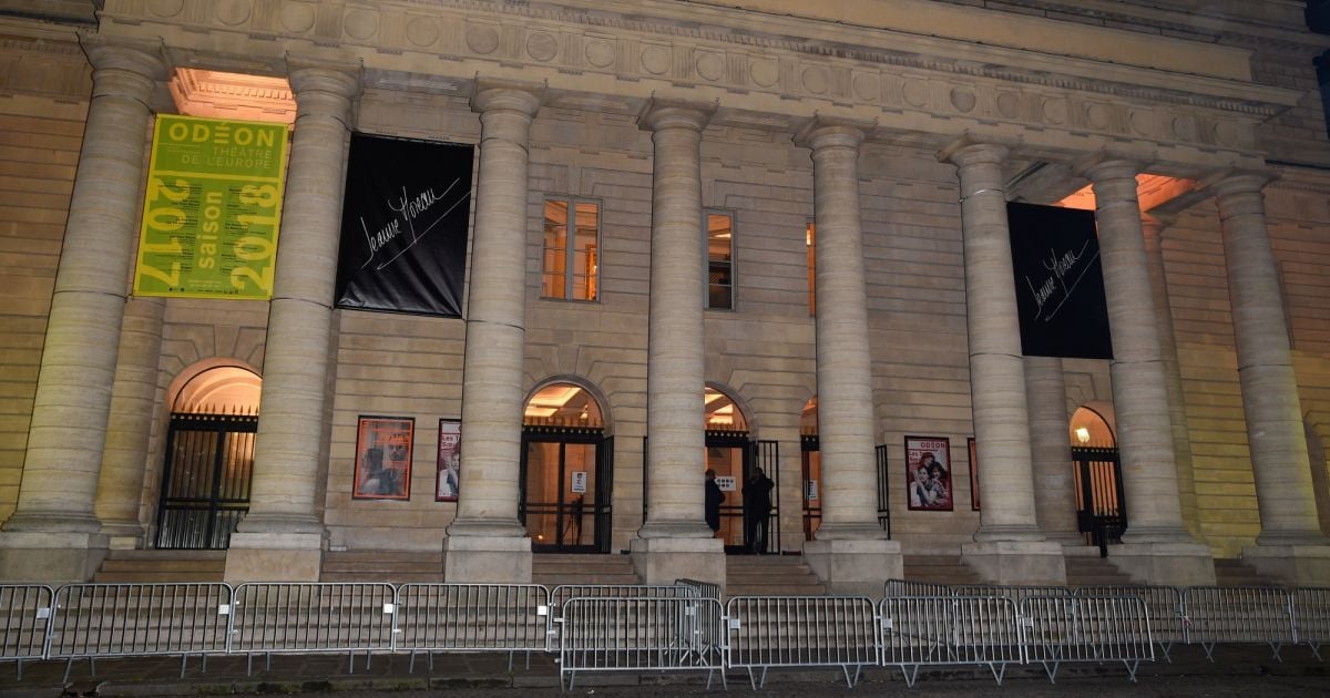 Façade de l'OdéonThéâtre de l'Europe Soirée en l'honneur de Jeanne Moreau à l'OdéonThéâtre
