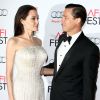 Angelina Jolie et Brad Pitt - Avant-première du film "By the Sea" lors du gala d'ouverture de l'AFI Fest à Hollywood, le 5 novembre 2015. 