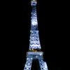 Le message "Merci Johnny" projeté sur la Tour Eiffel en hommage au chanteur à Paris, France, le 8 décembre 2017, en hommage au chanteur Johnny Hallyday. © Nikola Kis Derdei/Bestimage