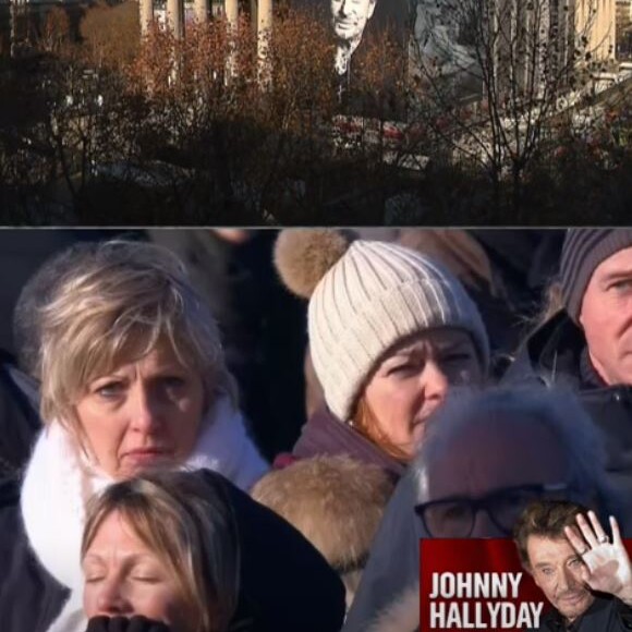 Les proches de la star se recueillent lors des obsèques de la star à l'église de la Madeleine à Paris, le 9 décembre 2017.
