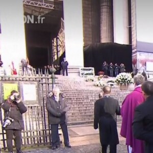 La dépouille de Johnny Hallyday lors des obsèques de la star à l'église de la Madeleine à Paris, le 9 décembre 2017.