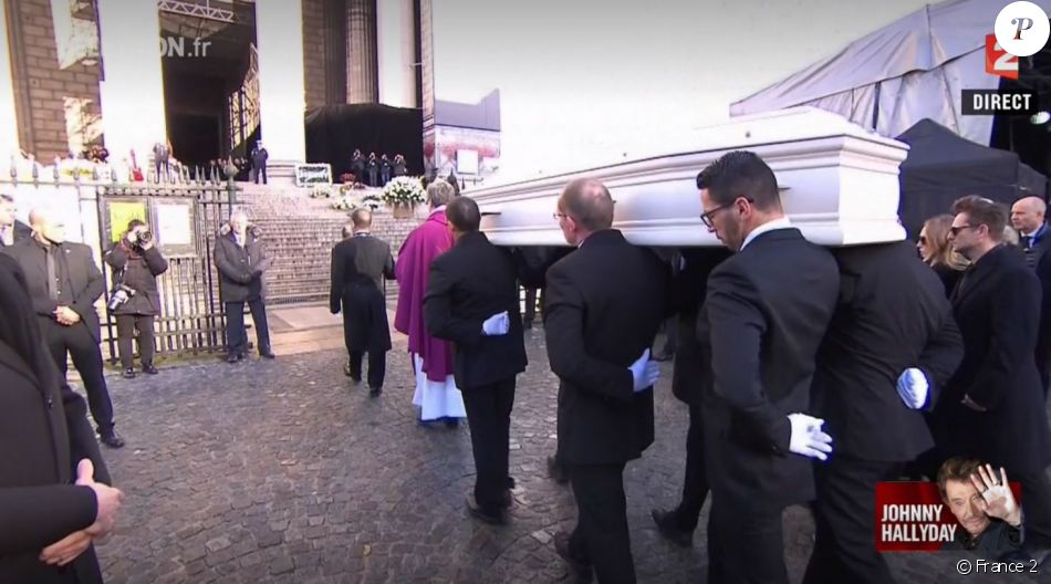 Obsèques Johnny Hallyday église De La Madeleine La dépouille de Johnny Hallyday lors des obsèques de la star à l'église
