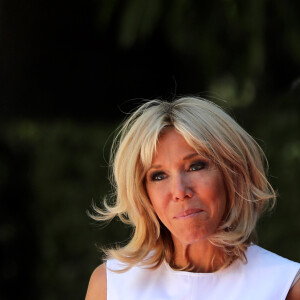 Brigitte Macron lors de l'accueil du couple présidentiel français par le président de la république hellénique au palais présidentiel à Athènes le 7 septembre 2017. © Dominique Jacovides / Bestimage