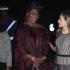 La reine Letizia d'Espagne arrive à Dakar au Sénégal, accueillie par la première dame Marieme Faye Sall, le 11 decembre 2017.