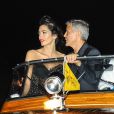 George Clooney et sa femme Amal se promènent dans un bateau taxi lors du 74ème Festival International du Film de Venise en Italie le 31 aout 2017