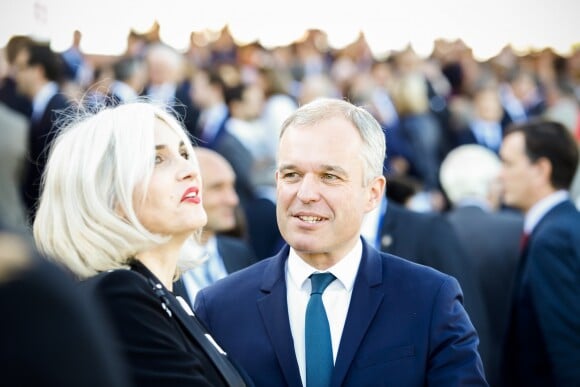 François de Rugy et Séverine Servat lors du défilé du 14 juillet (fête nationale), place de la Concorde, à Paris, le 14 juillet 2017, avec comme invité d'honneur le président des Etats-Unis. © Denis Allard/Pool/Bestimage