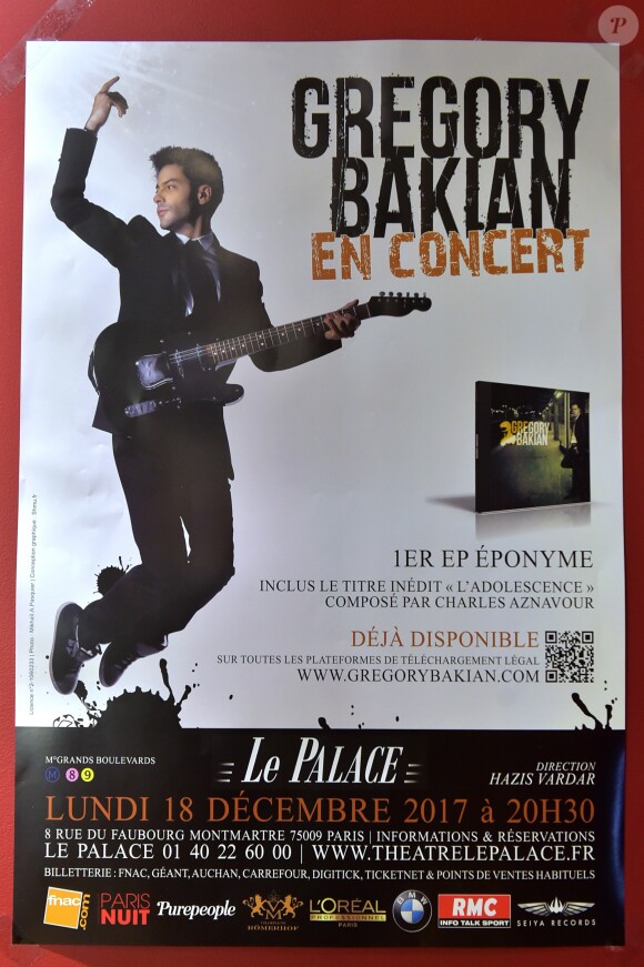Exclusif - Grégory Bakian en concert au Palace à Paris, le 18 décembre 2017. © Giancarlo Gorassini/Bestimage
