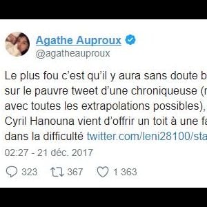 Agathe Auproux tacle les journalistes qui ont cru en son faux départ de "TPMP" sur Twitter.