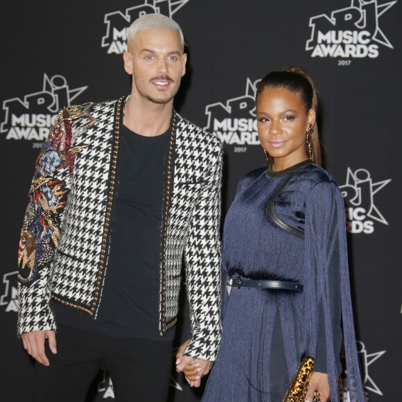 Le chanteur français M. Pokora et sa compagne la chanteuse américaine Christina Milian - 19ème édition des NRJ Music Awards à Cannes le 4 novembre 2017. © Christophe Aubert via Bestimage