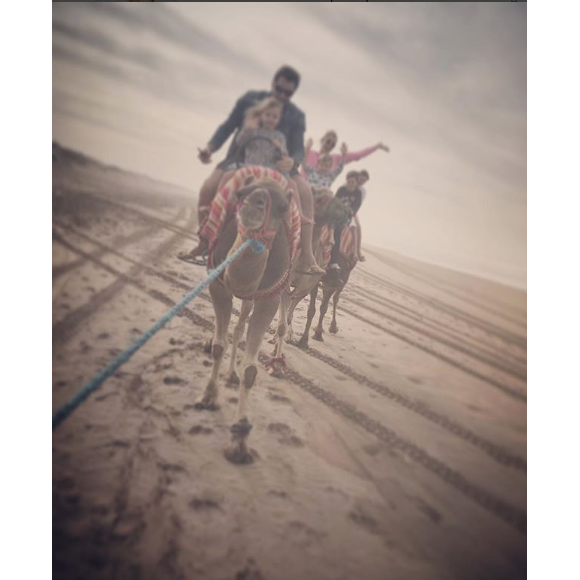 Elodie Gossuin en famille au Maroc le 31 décembre 2017.