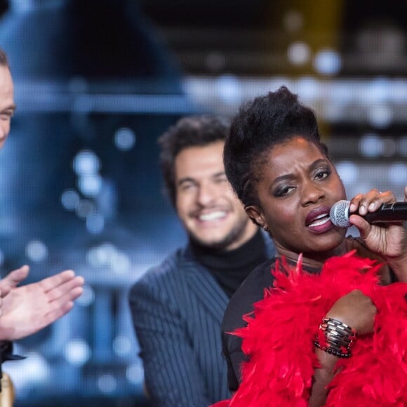 Exclusif - Garou, Claudia Tagbo, Amir Haddad - Enregistrement de l'émission "Gare au Garou", qui sera diffusée le 4 janvier 2018 sur France 2. Le 11 décembre 2017 © Cyril Moreau / Bestimage