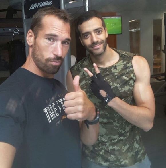 Tarek Boudali et son coach sportif, 10 août 2017, Instagram