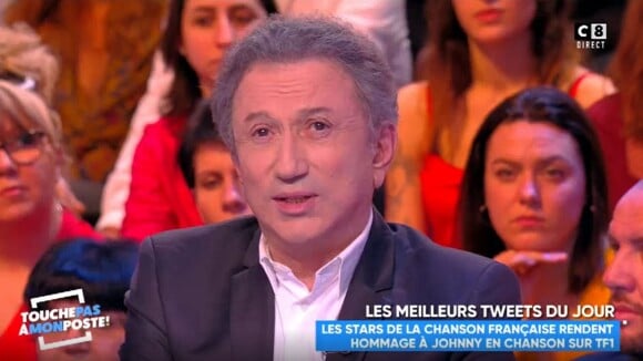 Michel Drucker rend un nouvel hommage à Johnny Hallyday sur le plateau de "Touche pas à mon poste" (C8) le 8 janvier 2018, soit un mois et deux jours après l'annonce de sa mort.