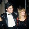 Anthony Delon avec sa mère Nathalie Delon lors d'une soirée à Paris en 1983