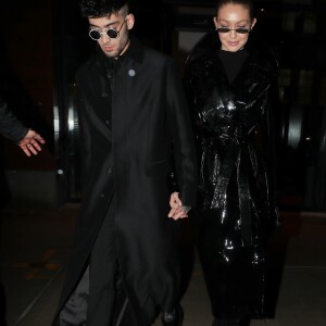 Zayn Malik fête son 25ème anniversaire en compagnie de sa compagne Gigi Hadid à New York le 12 janvier 2018.