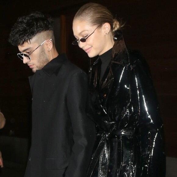 Zayn Malik fête son 25ème anniversaire en compagnie de sa compagne Gigi Hadid à New York le 12 janvier 2018.